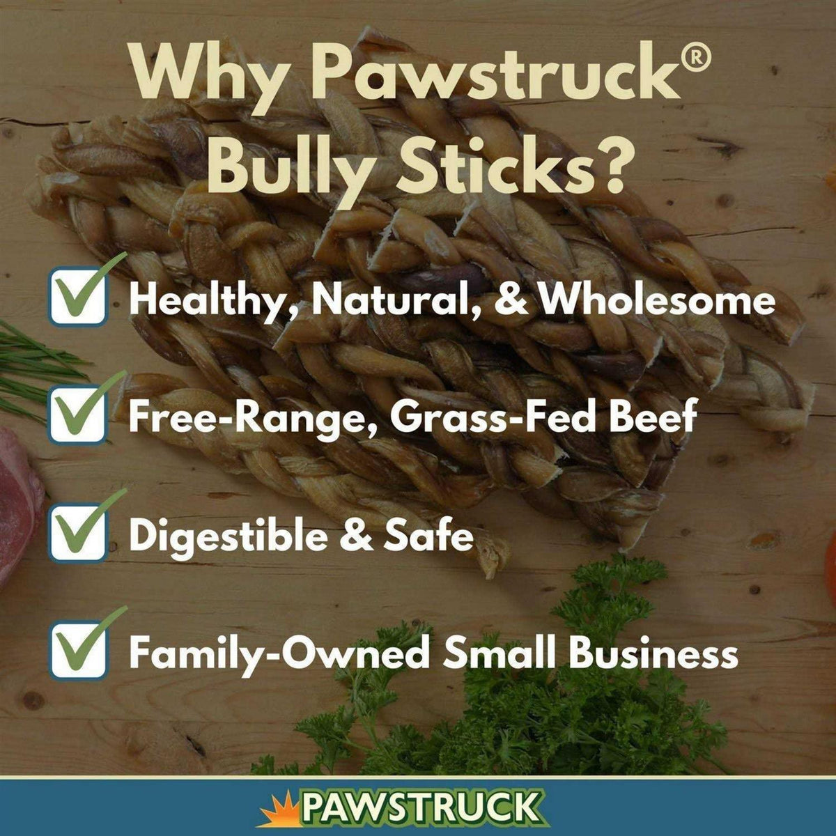 Braided Bully Sticks Dog Treats H84856