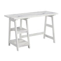 White Trestle Desk with Shelves Z227