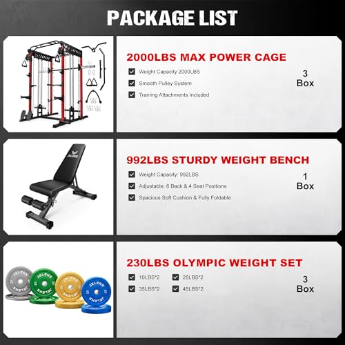 Multi-Function Power Cage with Dual Pulley Cable Crossover System Y844