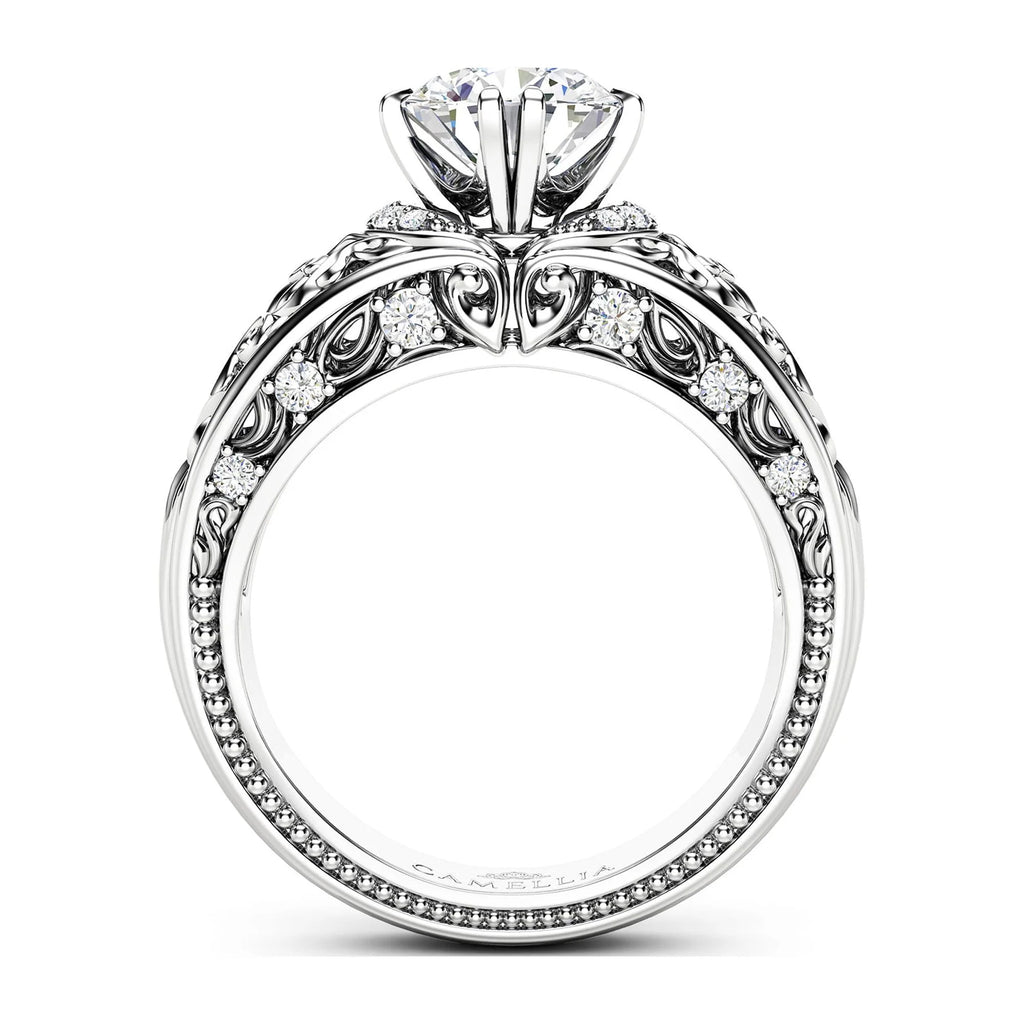 Vintage Round Moissanite Engagement Ring P5718