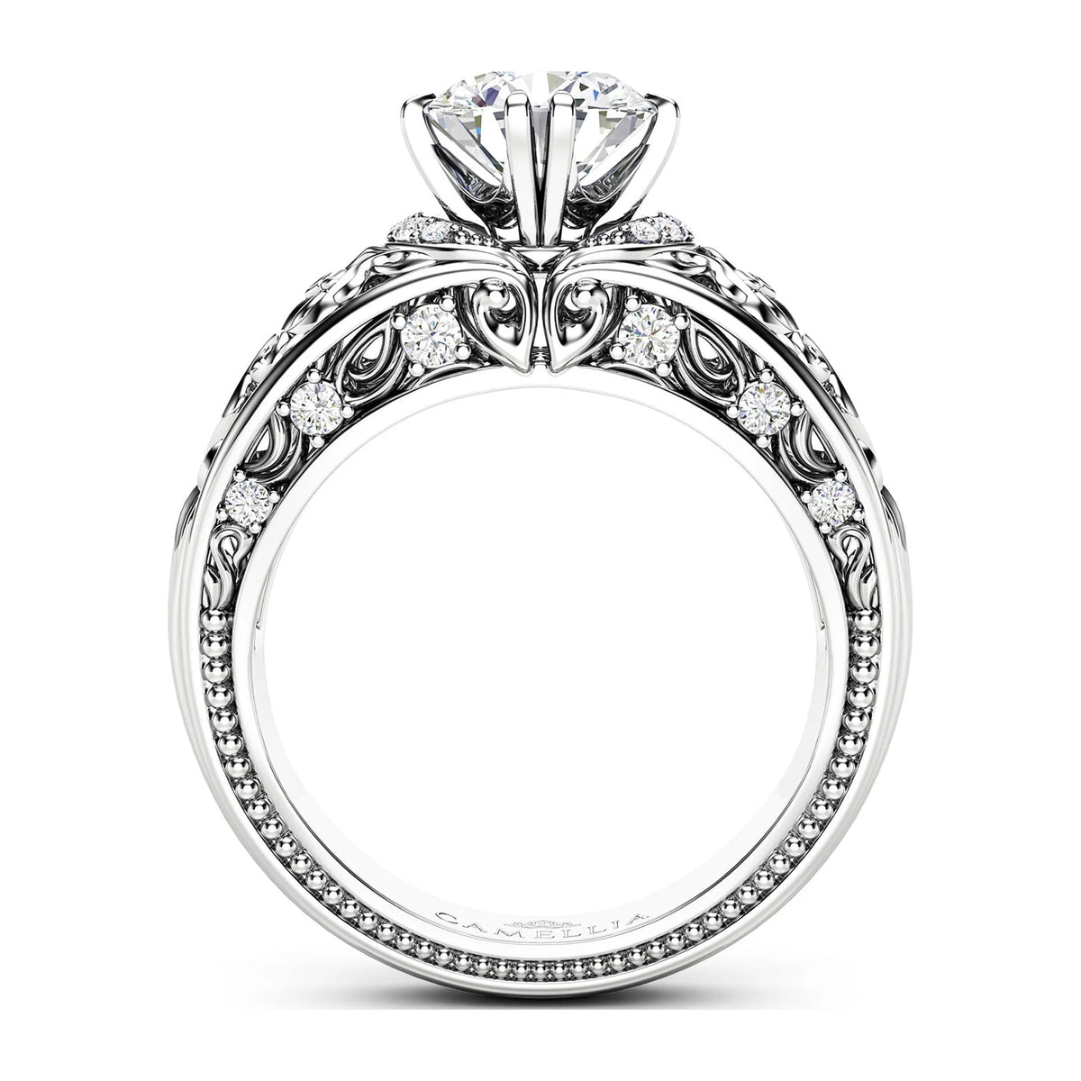 Vintage Round Moissanite Engagement Ring P5718