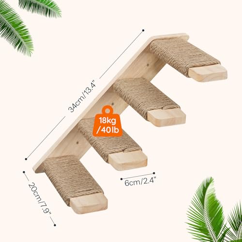 Wood Wall Mounted Cat Wall Shelves Set of 2 K328054