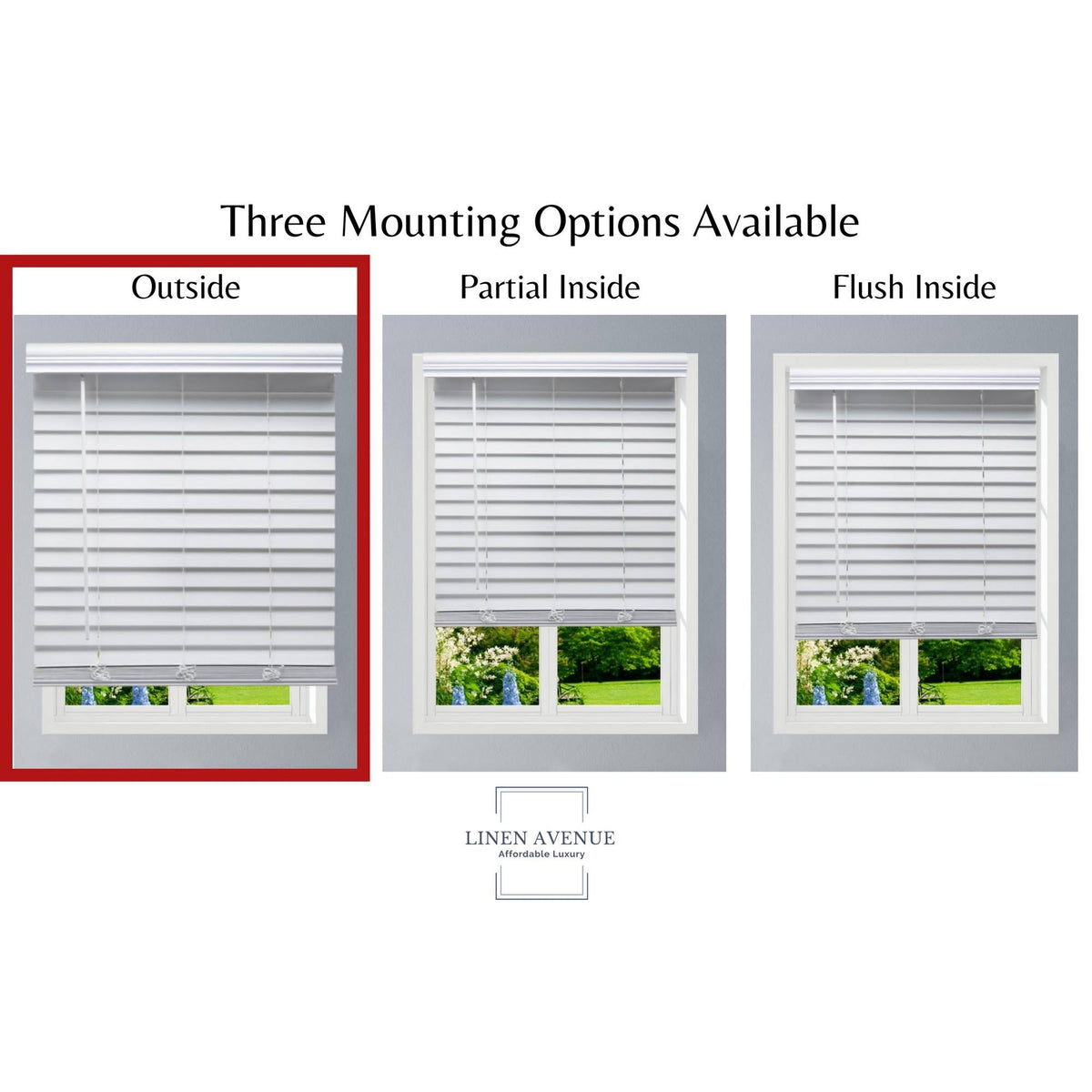 White Faux Wood Cordless Blinds J950021