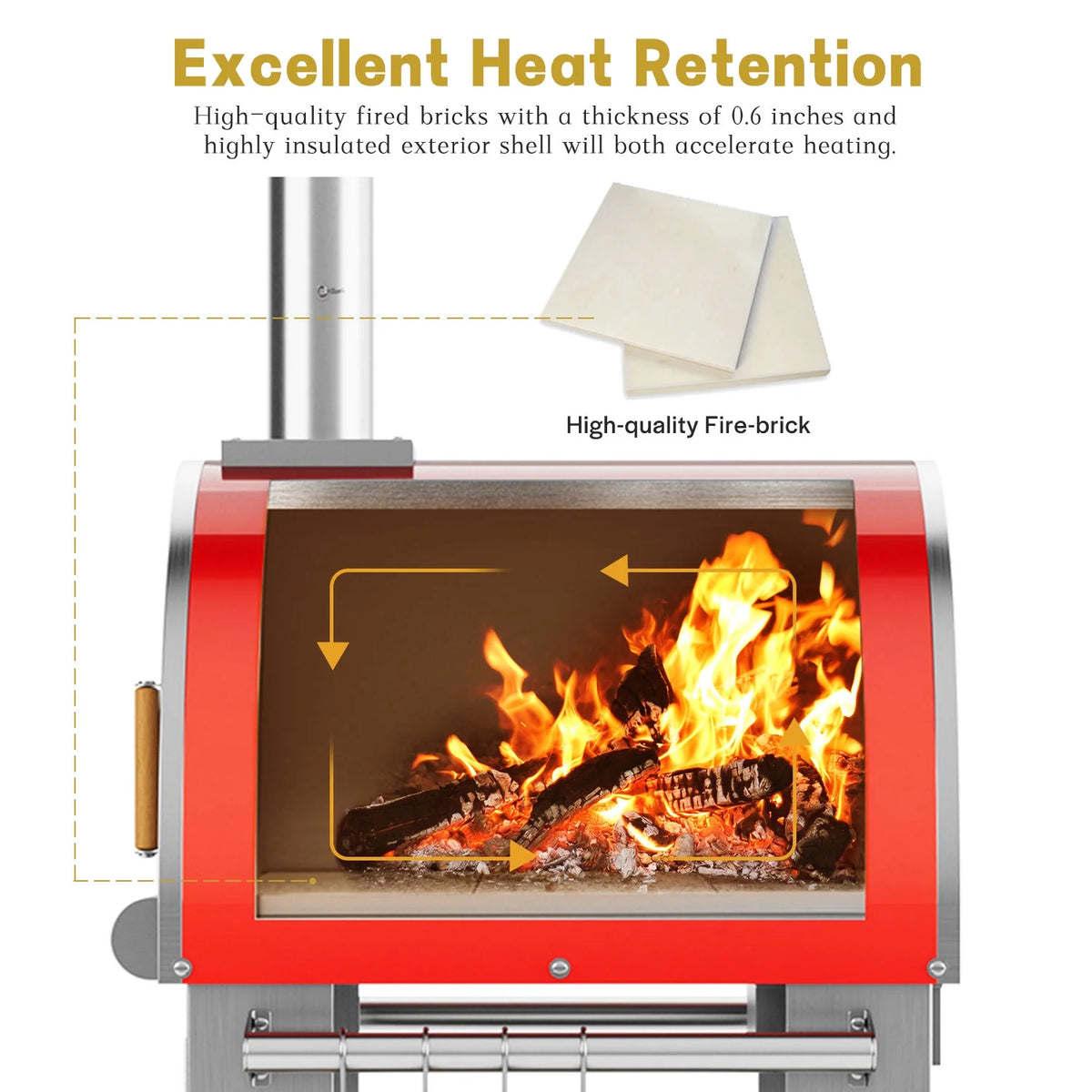 Wood Burning Outdoor Pizza Oven in Stainless Steel C57569