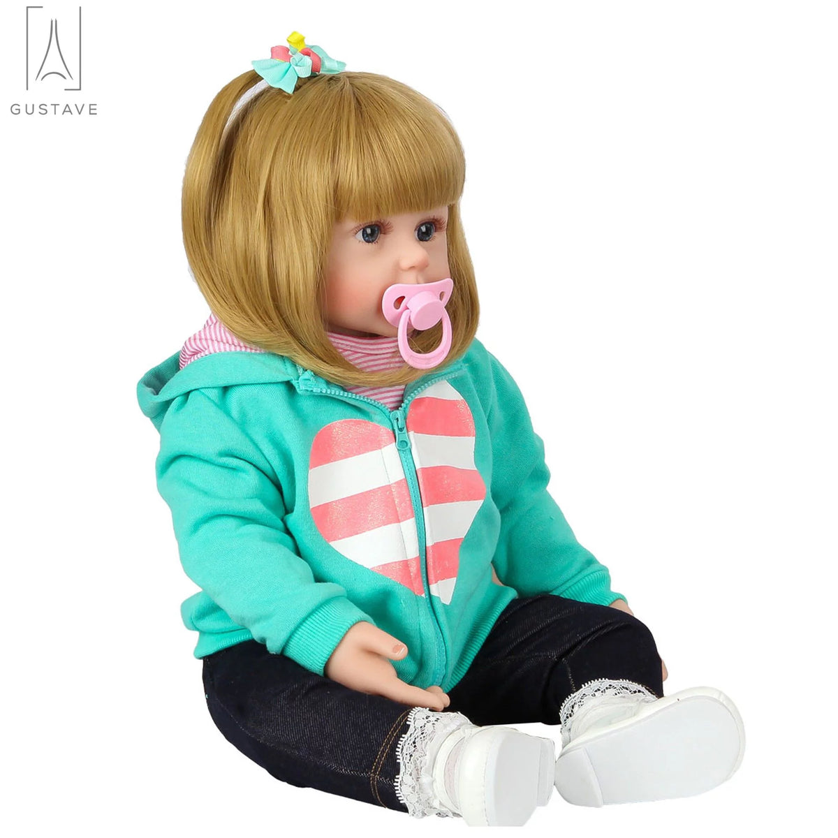 24 Inch Blond Hair Silicone Vinyl Baby Doll L503
