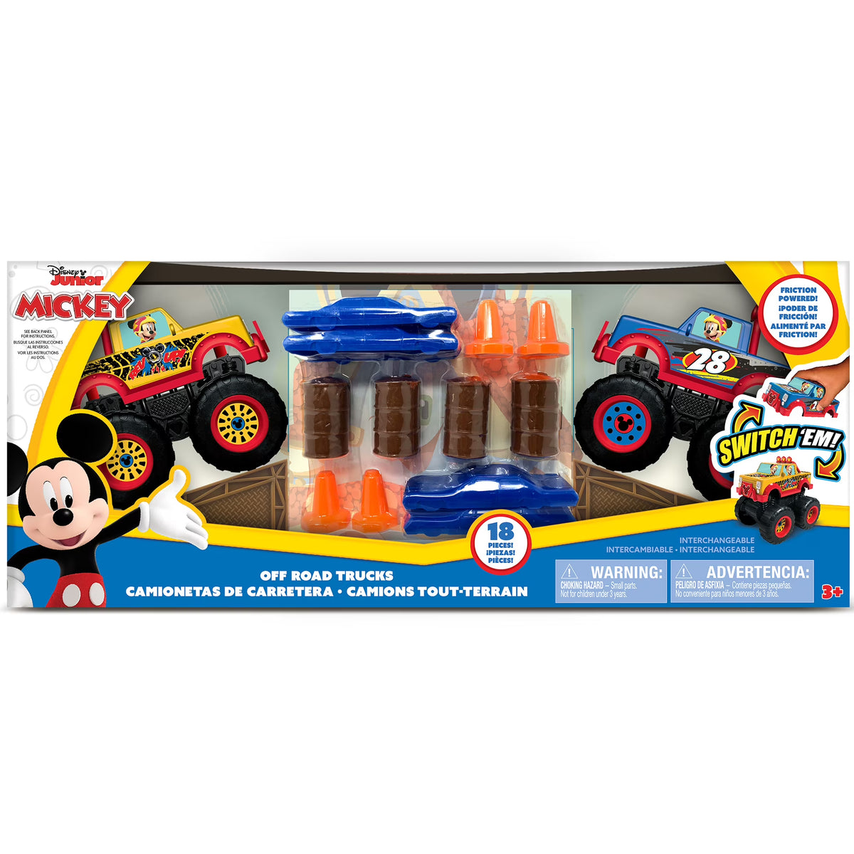 18 Piece Friction Powered Monster Truck Playset Y289