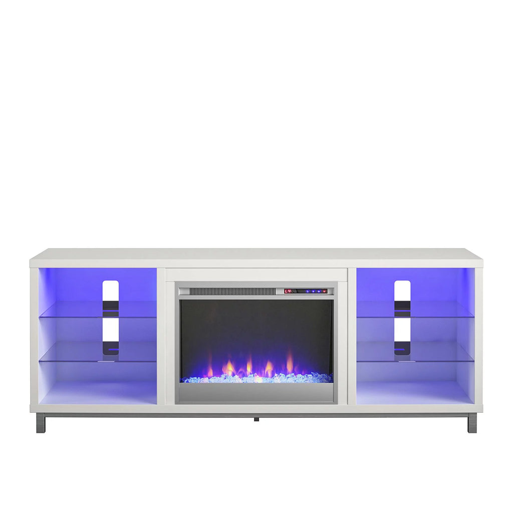 White Fireplace TV Stand E329