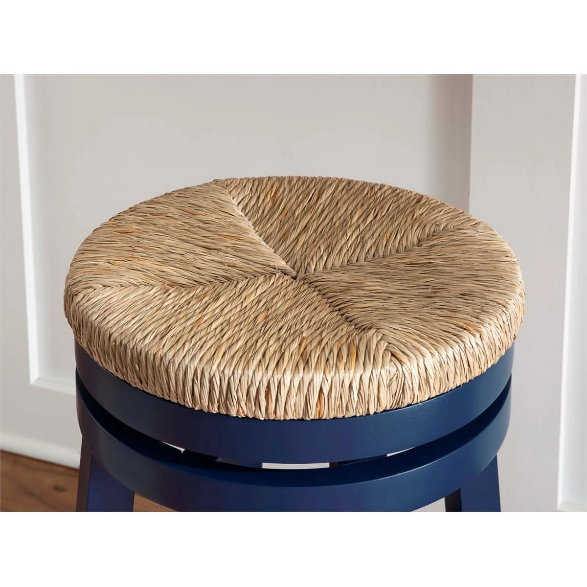 Navy Blue Wood Swivel Barstool P8245