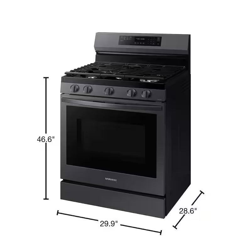 6 cu. ft. Wi-Fi Convection Gas Range with AirFry in Black Stainless Steel G9115