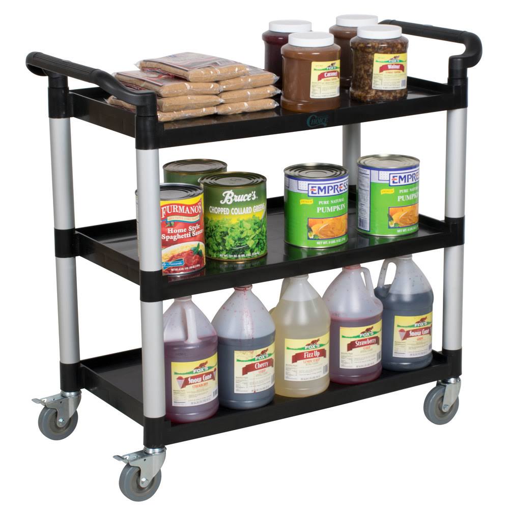 Black Utility Cart with Three Shelves M925
