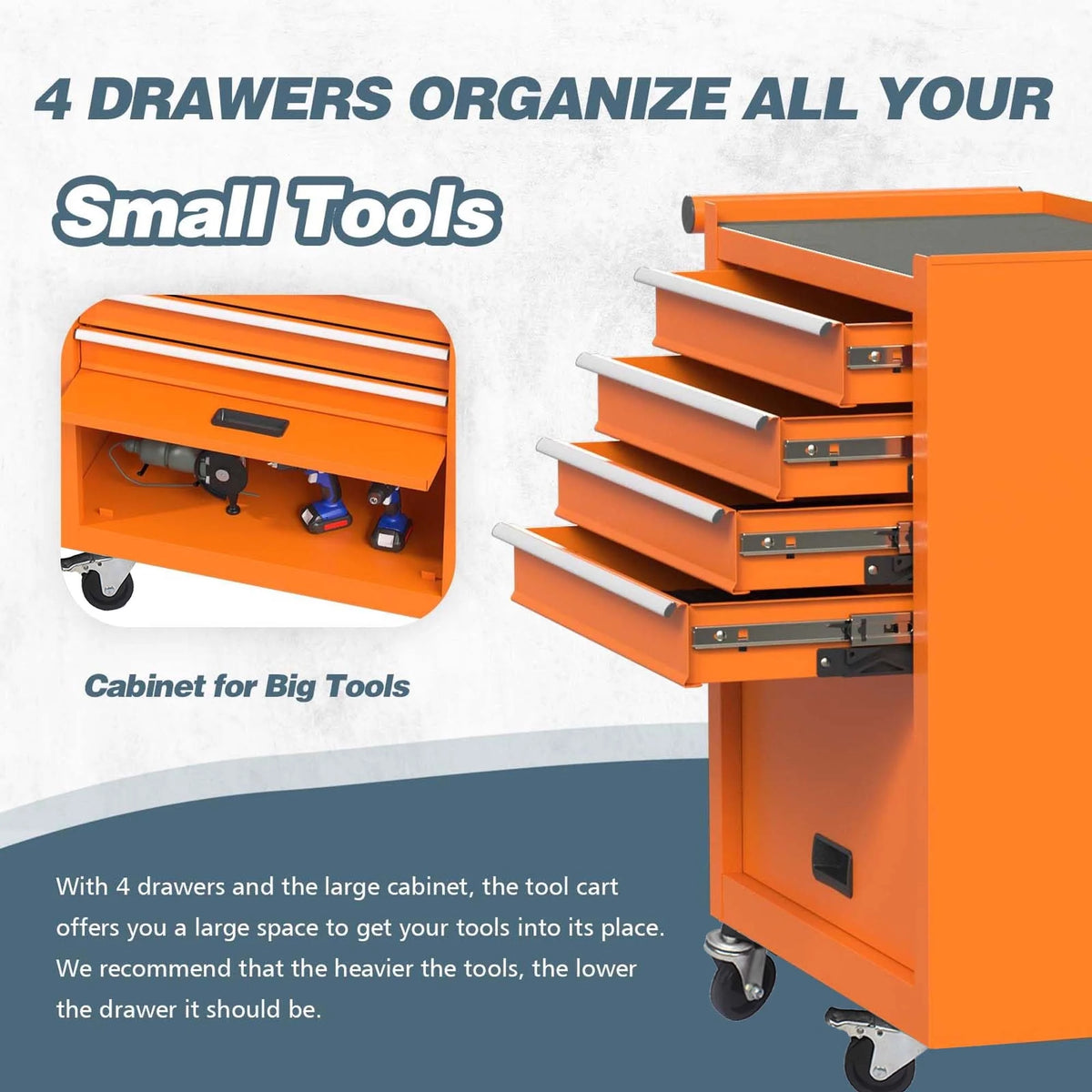 24-in Steel 4-Drawer Rolling Tool Chest B1993
