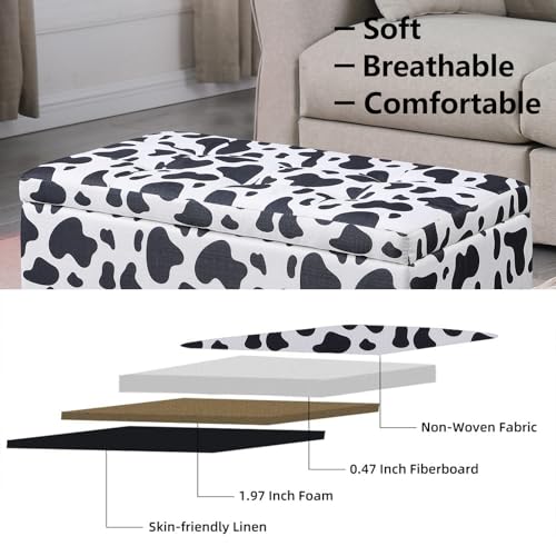 Beige Storage Ottoman Bench Set of 2 Z8452