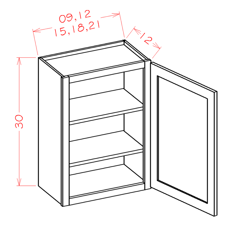 White 2 Doors 2 Shelves Wall Cabinet K95511