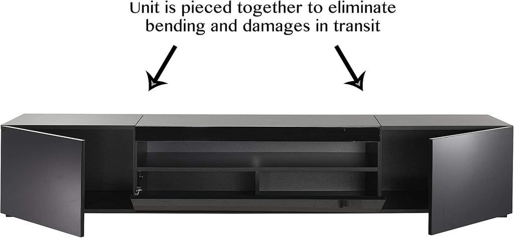 Modern Black Modular TV Cabinet with LED Lights Z5646
