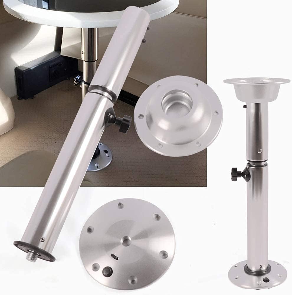 Adjustable Table Pedestal Stand 22-28 Inch Aluminum Finish Removable Q765