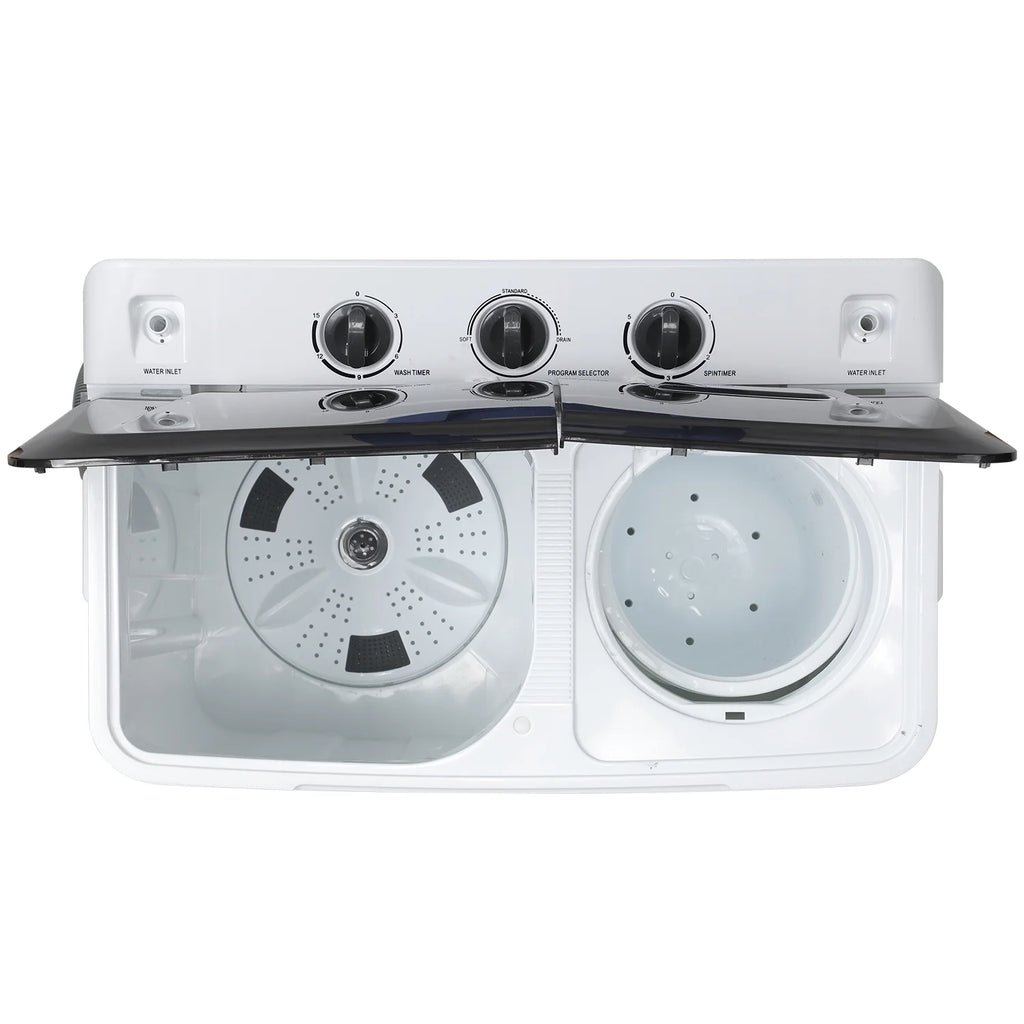 Portable 30LBS Twin Tub Mini Compact Laundry Washer Spinner Combo White Gray P18561