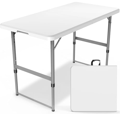 6FT Folding Table with Carrying Handle Portable Plastic R257019