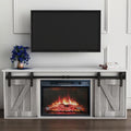 Farmhouse Sliding Barn Door Fireplace TV Stand L473344