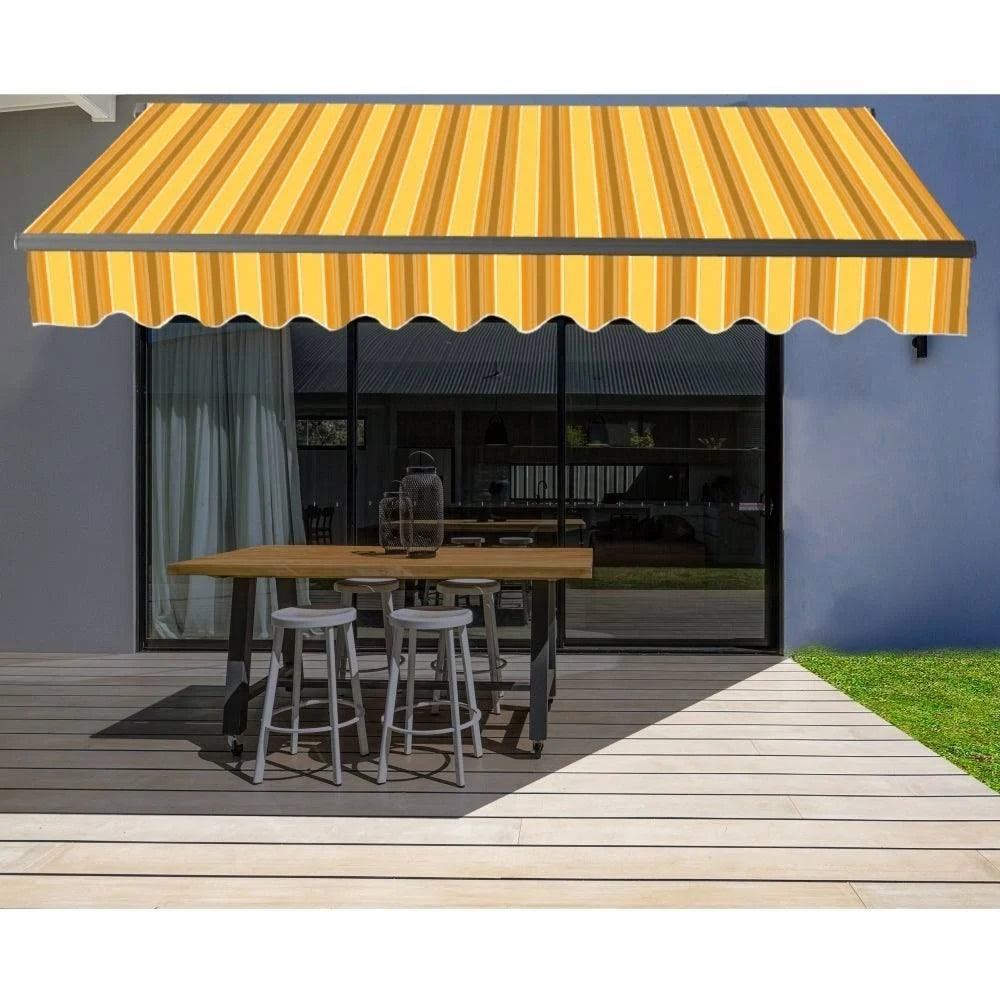 Black Frame Motorized Retractable Canopy Awning 16 x 10 Feet D23781