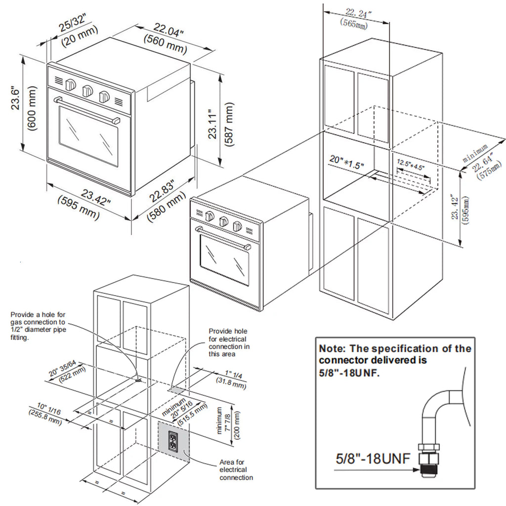 24-inch Single Propane Gas Wall Oven Stainless Steel M28051