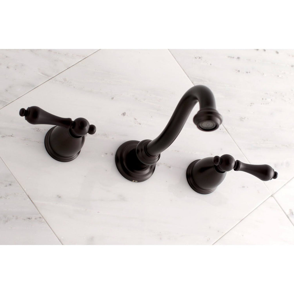 Vintage 2-Handle Wall Mount Bathroom Faucet, Matte Black Q98135