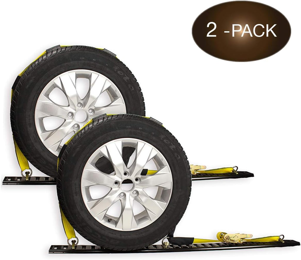 2 Wheel Ratchet Strap with E-Track Fittings and Rubber Blocks O845
