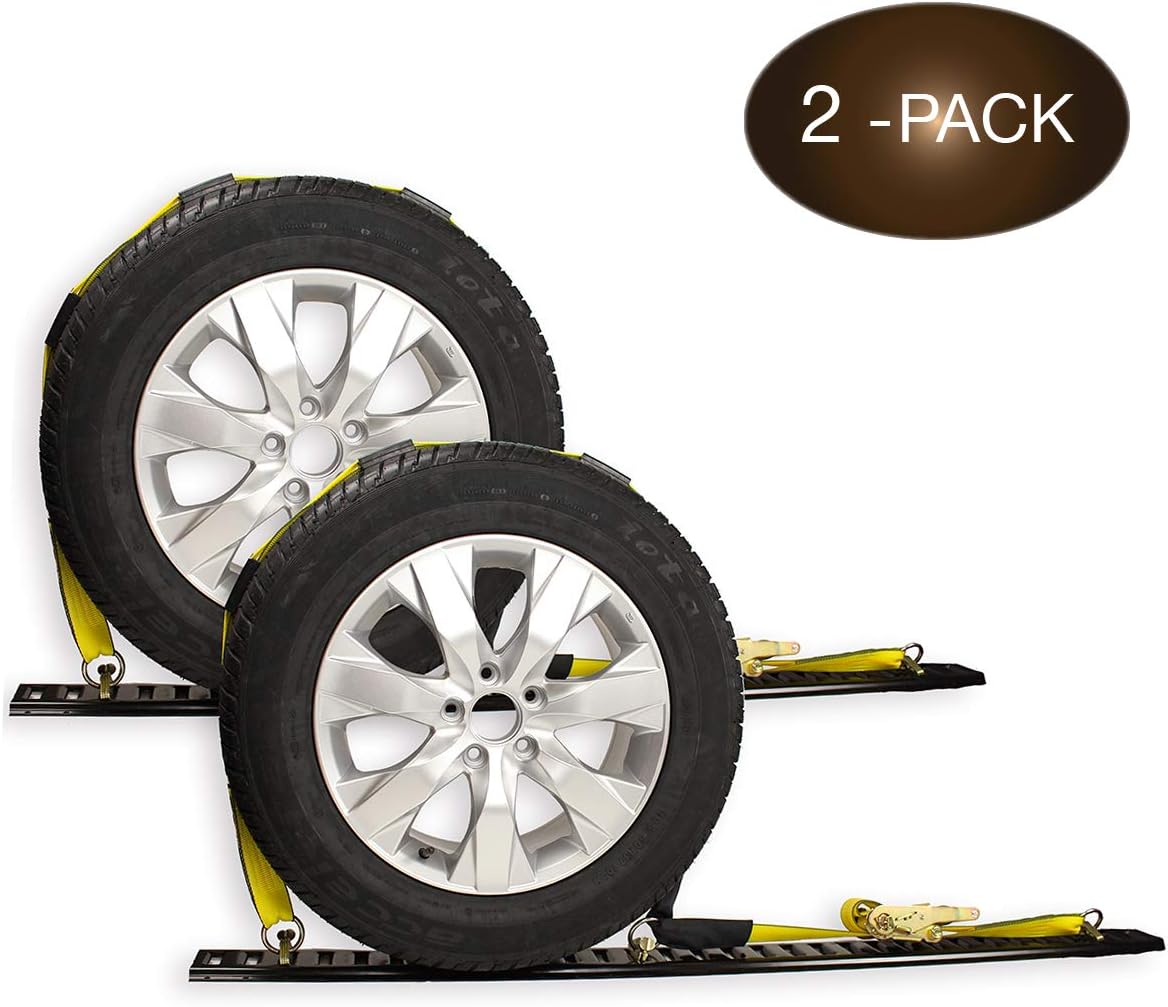2 Wheel Ratchet Strap with E-Track Fittings and Rubber Blocks O845