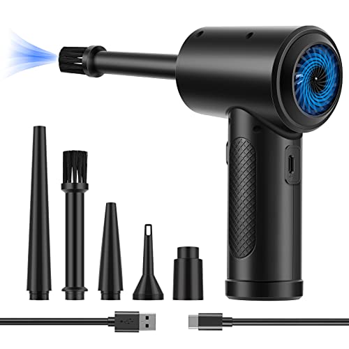 Compressed Air Duster 3-Gear 51000RPM Cordless Rechargeable LED Light Black P88348