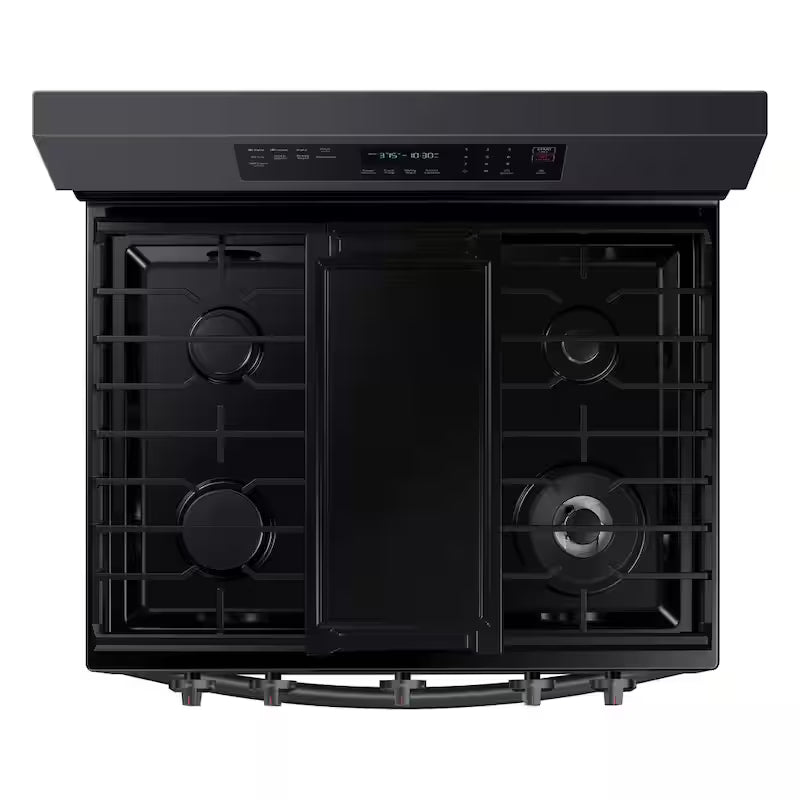 6 cu. ft. Wi-Fi Convection Gas Range with AirFry in Black Stainless Steel G9115