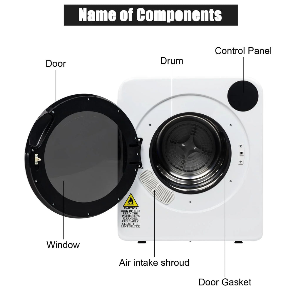 13.2Ibs Compact Electric Laundry Dryer with Stainless Steel Tub T899602