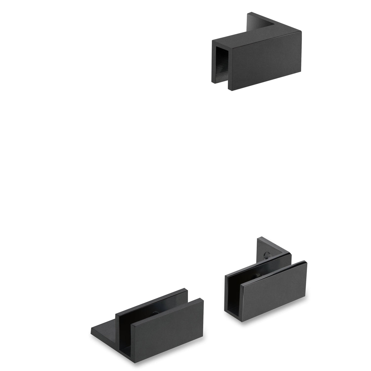 Matte Black Frameless Fixed Glass Shower Panel L628910