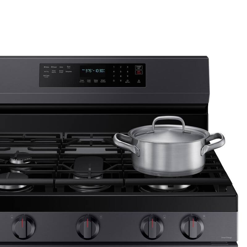 6 cu. ft. Wi-Fi Convection Gas Range with AirFry in Black Stainless Steel G9115