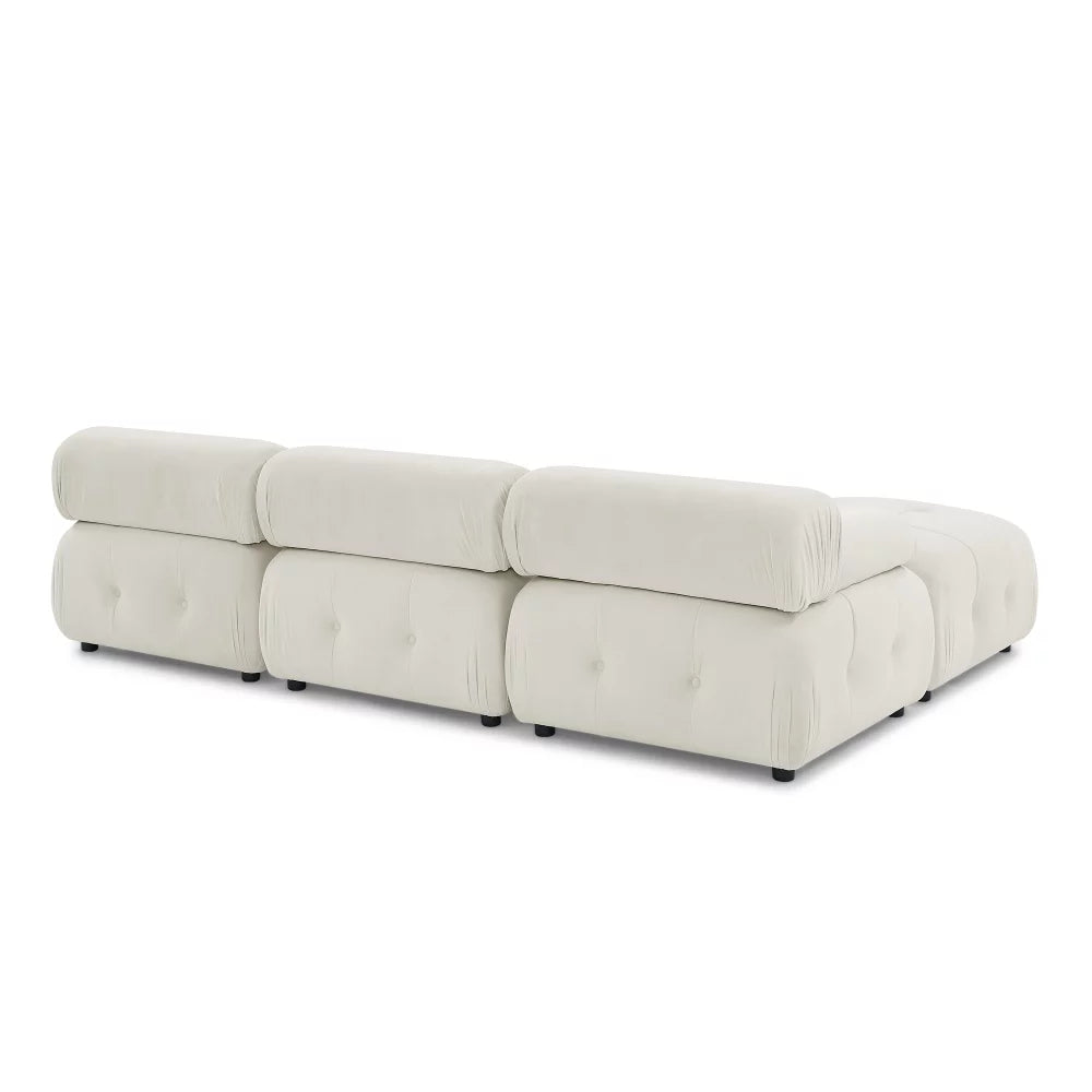 L Shaped Modular Sectional Sofa with Reversible Ottoman D109