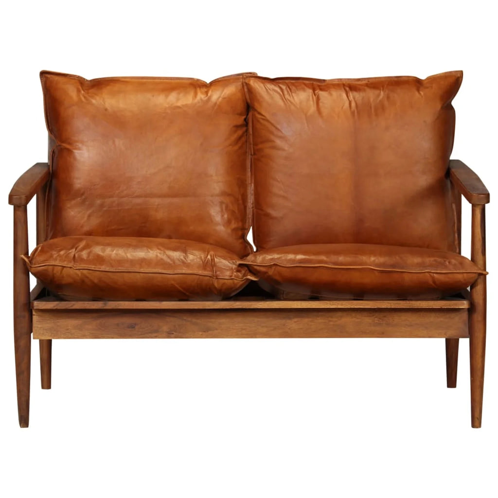 Brown Real Leather 2-Seater Sofa H4517