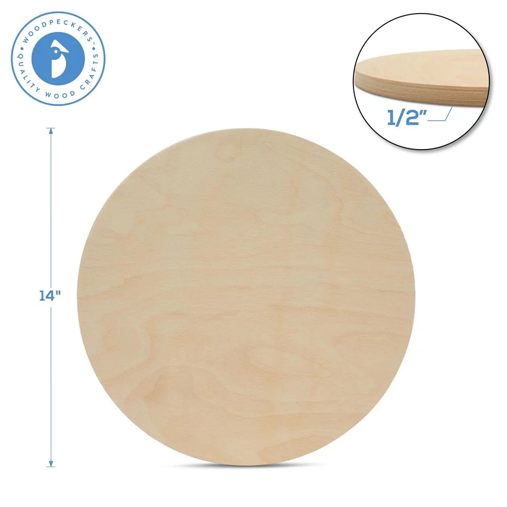 14 inch Unfinished Birch Wood Circles Pack of 10 L6545