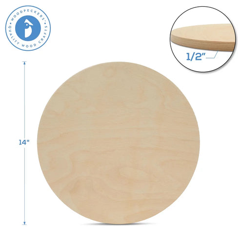 14 inch Unfinished Birch Wood Circles Pack of 10 L6545