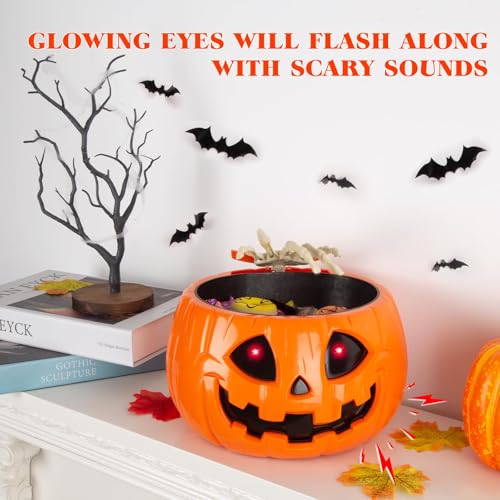 Motion Activated Pumpkin Candy Bowl with Creepy Sound K596