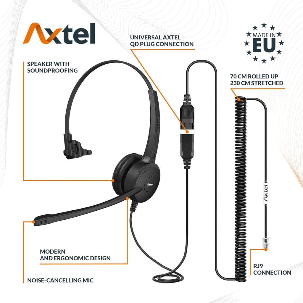 Headset Bundle with Noise Cancellation Cable Adapter Pack of 2 F9619