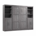 Bark Gray Full Murphy Bed with Closet Storage I917
