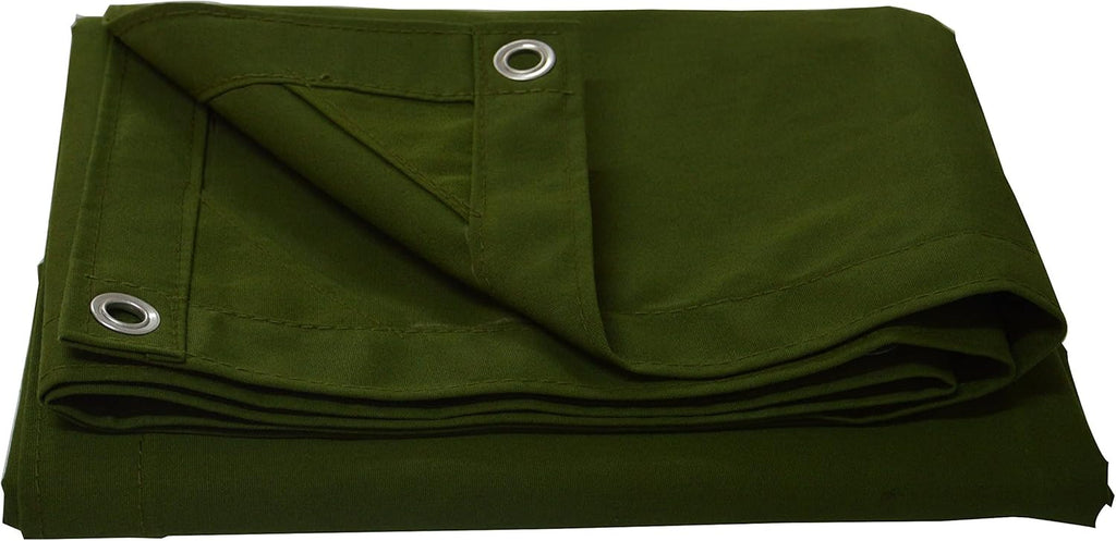 Canvas Tarp 6'x8' with Rustproof Grommets, 10oz Heavy Duty Tarpaulin Cover, Finished Size 6 x 8 Feet Pack of 2 G19606