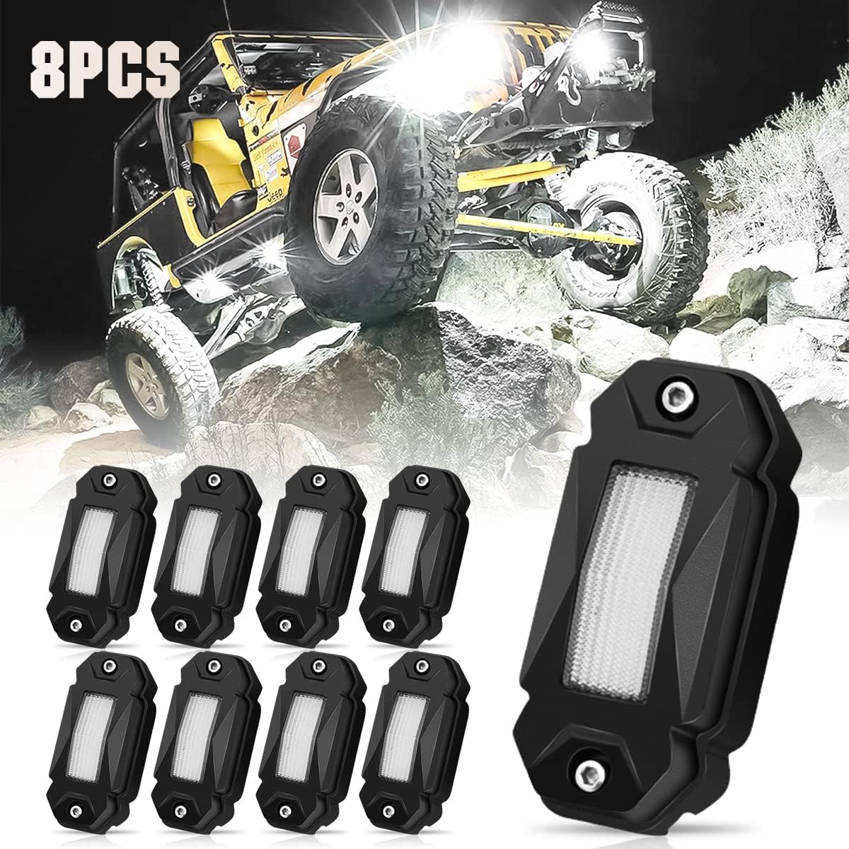 White LED Rock Lights 16PCS V602