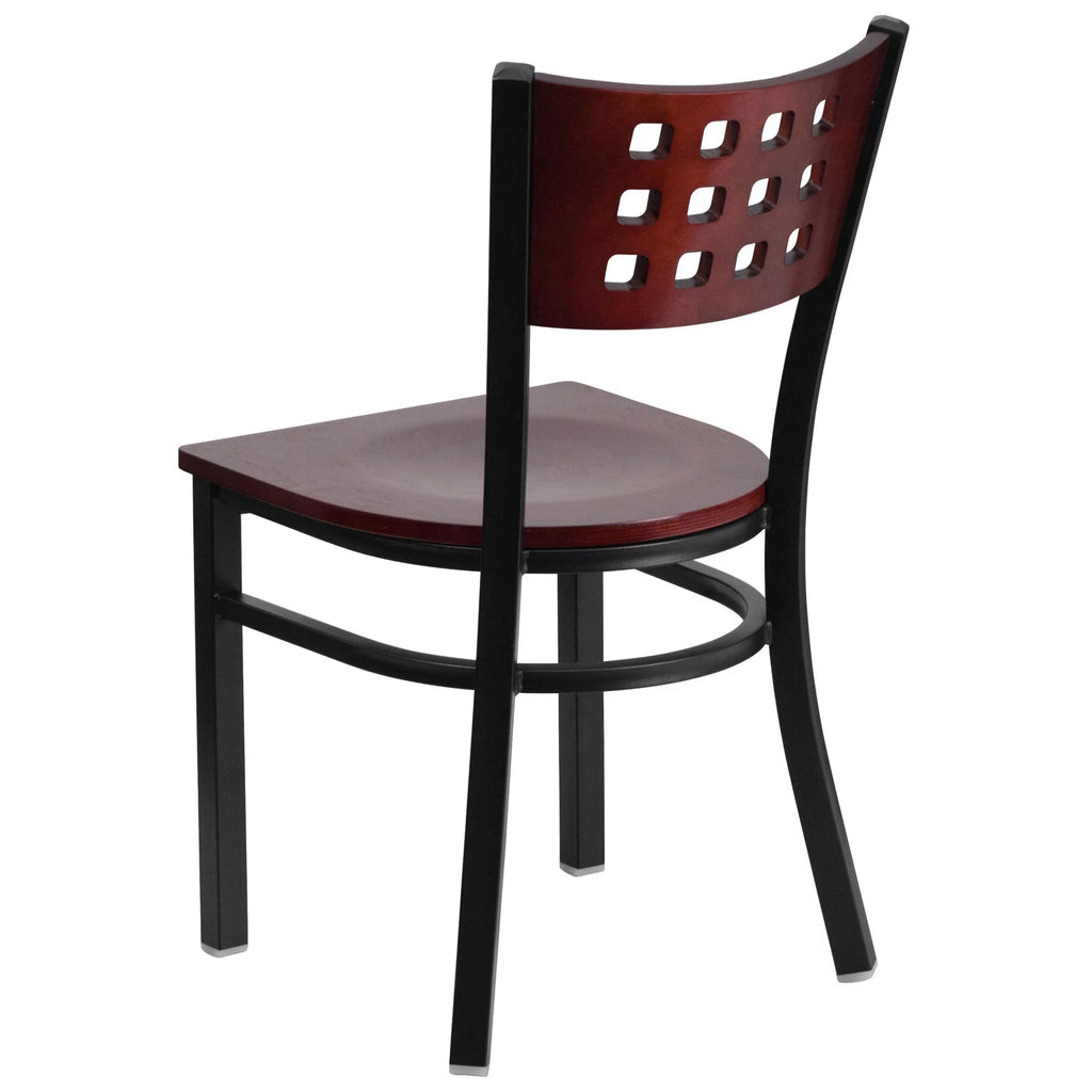 Black Cutout Back Metal Dining Chair B123