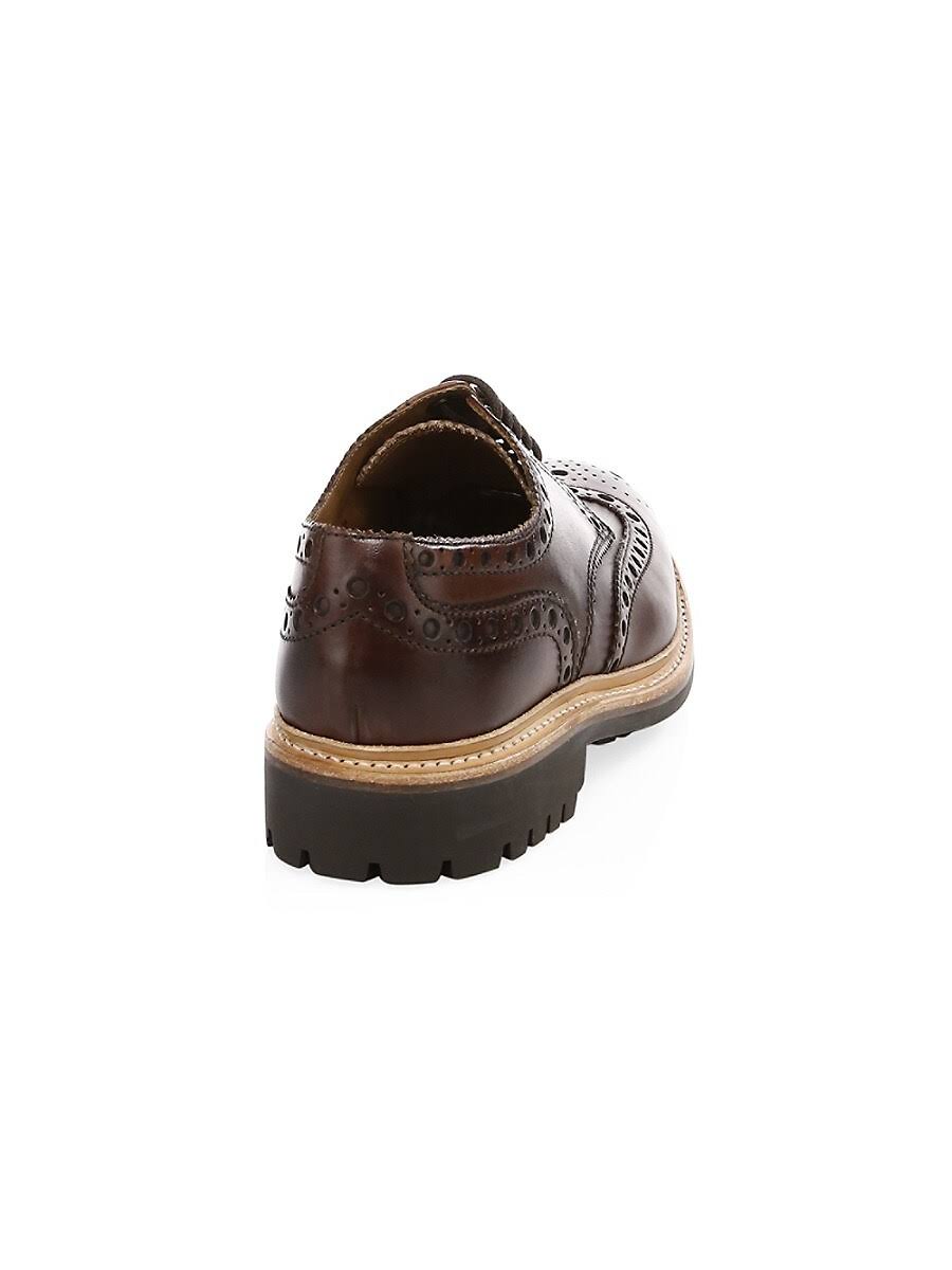 Dark Brown Hand Painted Calf Leather Brogue Shoes H84609