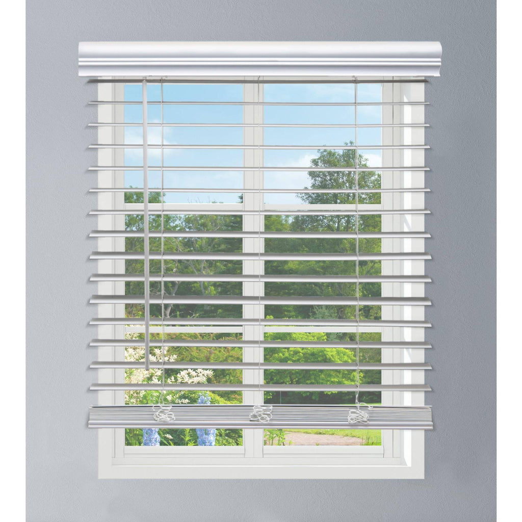 White Faux Wood Cordless Blinds J950021