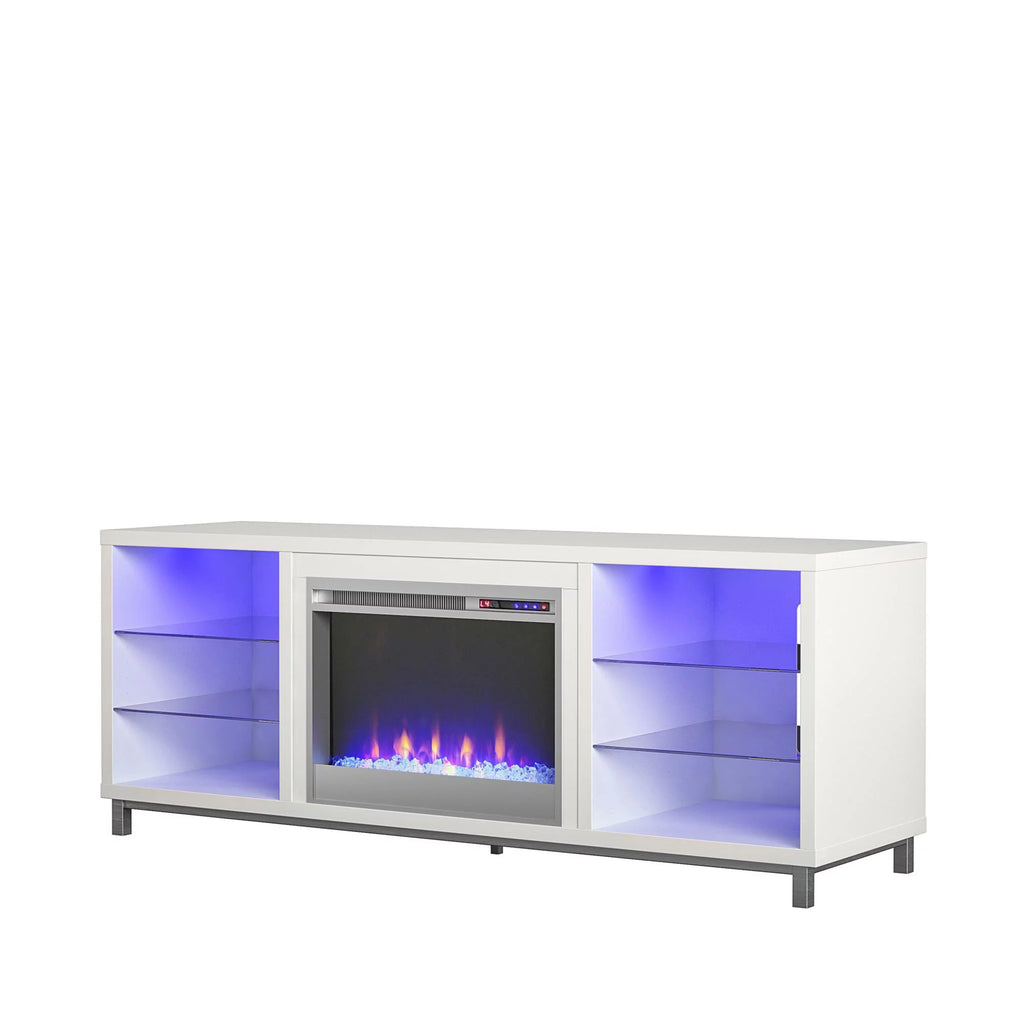 White Fireplace TV Stand E329