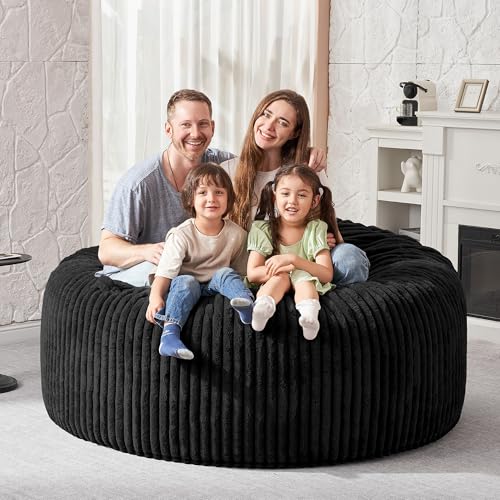 5FT Grey Memory Foam Bean Bag Chair with Plush Cover C64161
