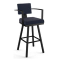 Dark Blue/Black Polyester Swivel Counter Stool B60002