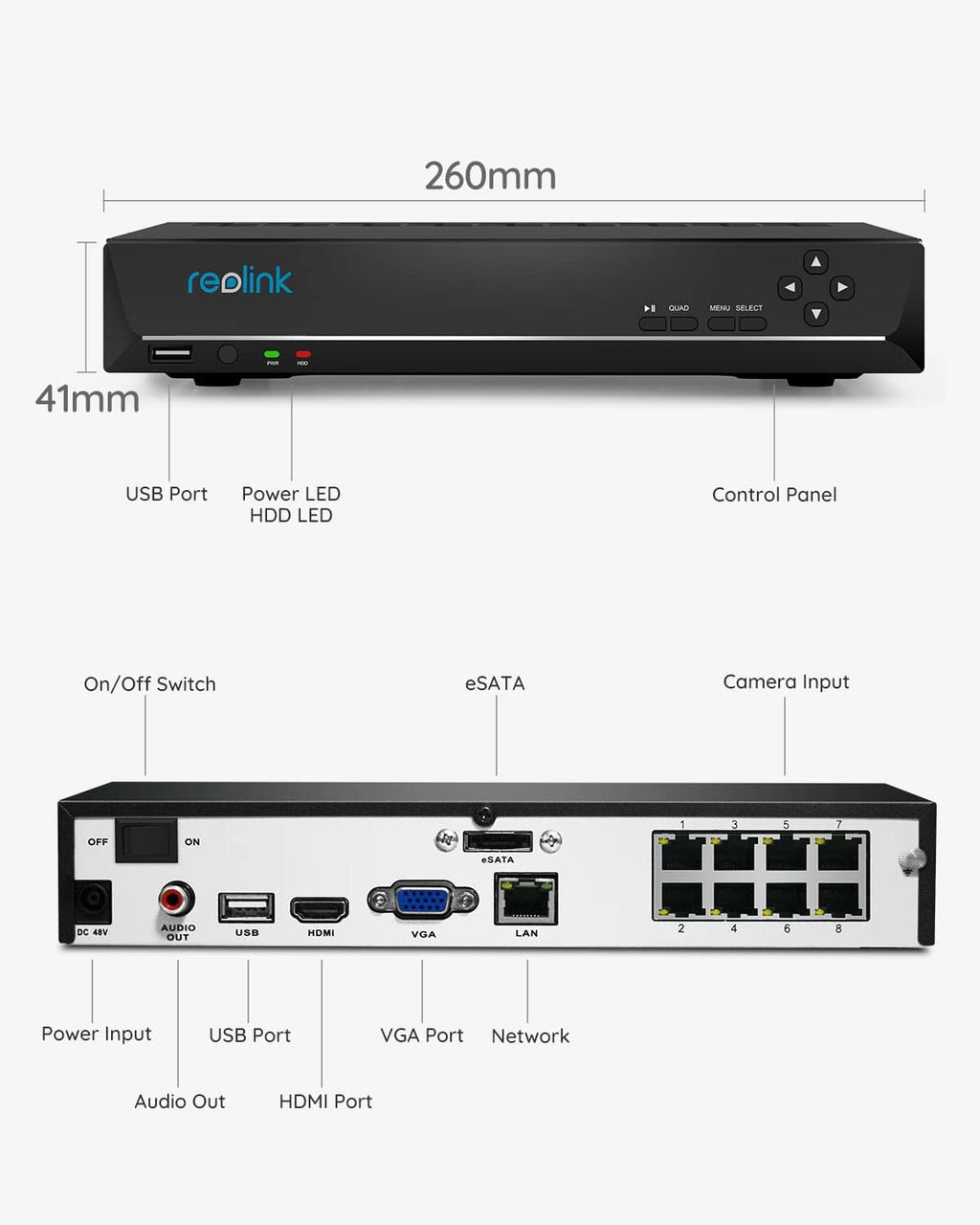 4K 8 Channel Network Video Recorder with 2TB Hard Drive N19213