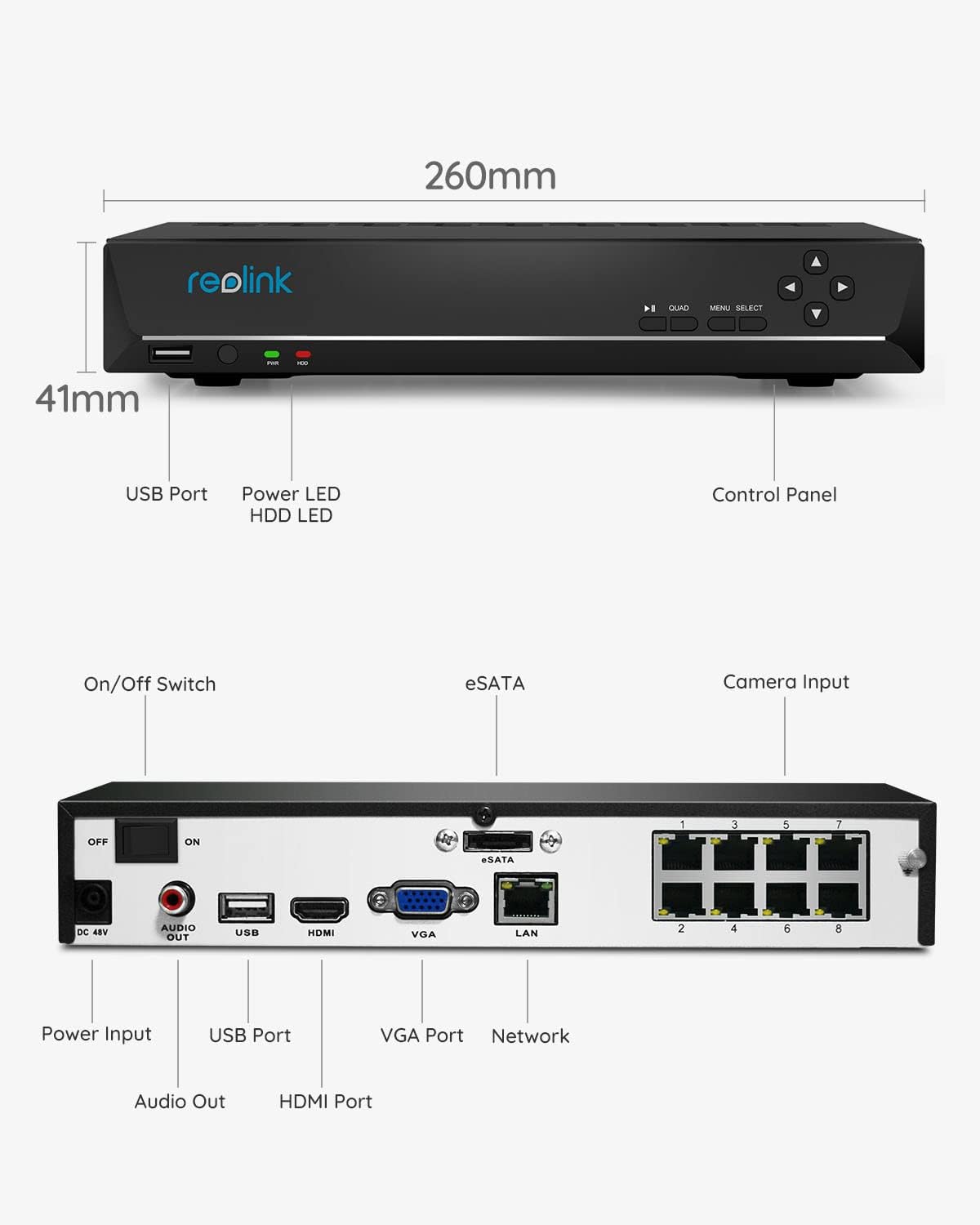 4K 8 Channel Network Video Recorder with 2TB Hard Drive N19213