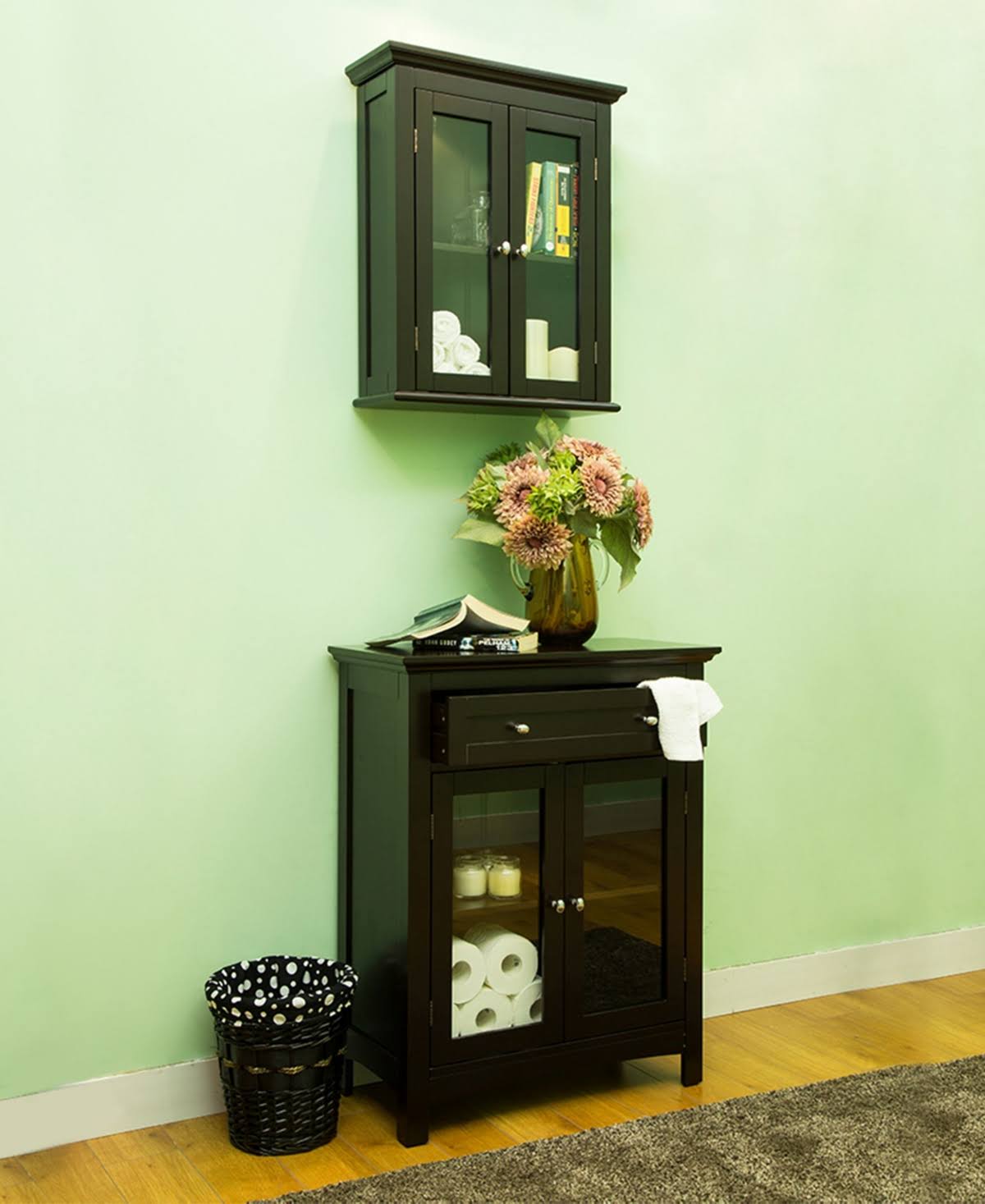 Wooden Wall Storage Cabinet with Double Doors T272055